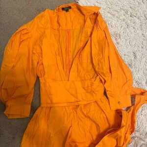 Vibrant Orange Romper